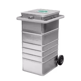 Rolcontainer afsluitbaar aluminium 240l vertrouwelijke documenten