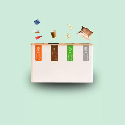 Banner in het megamenu dat ondersteunt om te navigeren naar de afvalwijzer pagina.