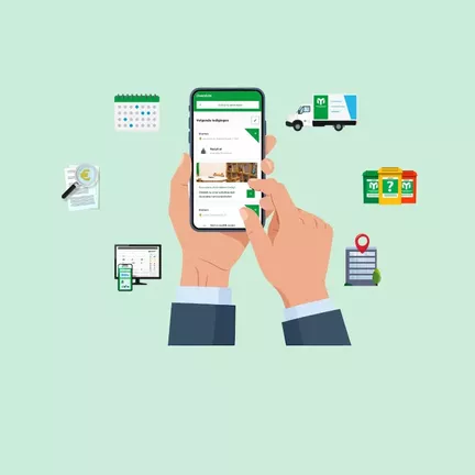 Banner in het megamenu dat ondersteunt om te navigeren naar de MijnMSN pagina.